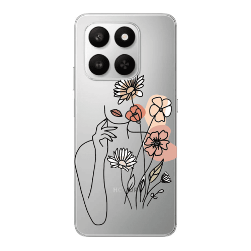 Honor Magic 400 Smart Lady with Flowers Transparent Silicone TPU Θήκη